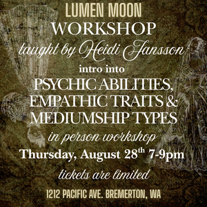 Intro to Psychic Abilities, Empathic Traits & Mediumship Types Workshop