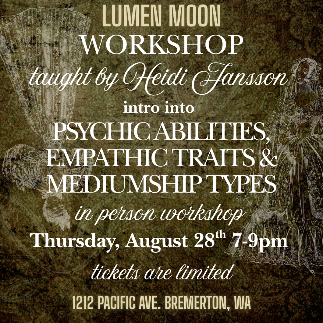 Intro to Psychic Abilities, Empathic Traits & Mediumship Types Workshop